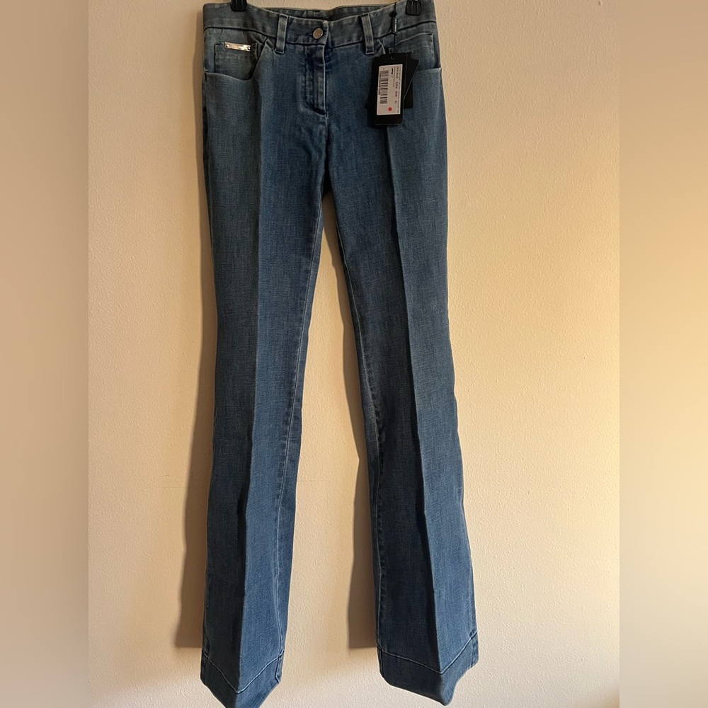 Vintage New Dolce & Gabbana Light Blue Flare Jeans Italy Size 40 Authentic